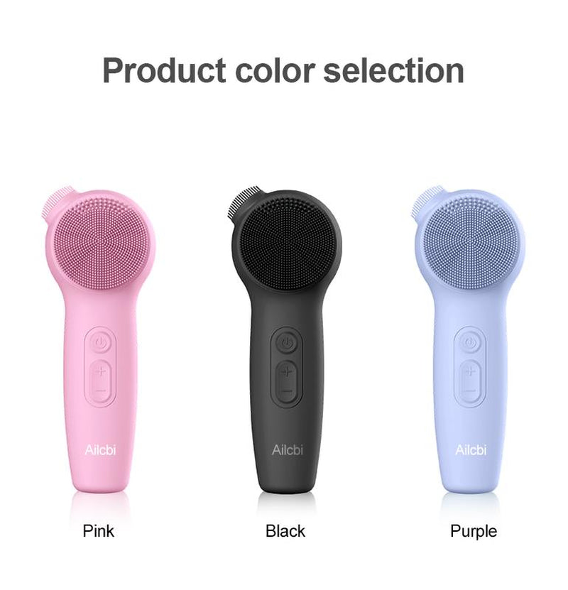 Electric Facial Cleansing Brush – Waterproof Silicone Face Massager with Sonic Vibration & USB Recharge