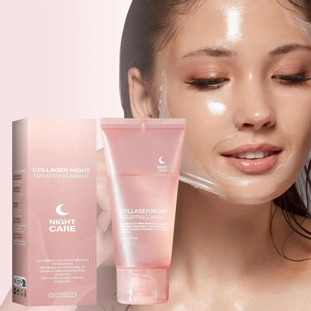 75ml Collagen Peel-Off Mask – Moisturizing & Firming Night Gel for Deep Cleansing, Wrinkle Repair, and Skin Care