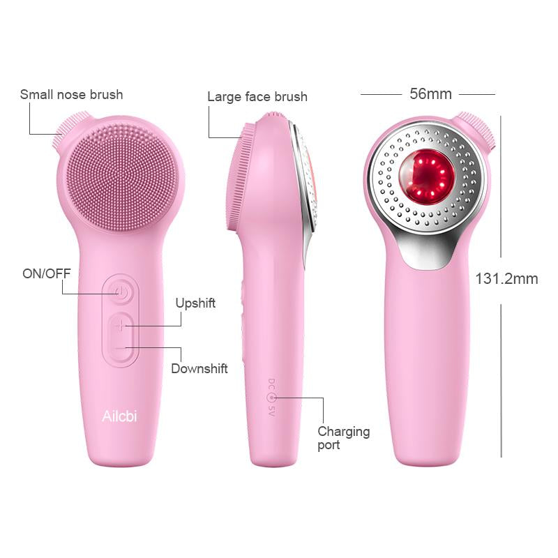 Electric Facial Cleansing Brush – Waterproof Silicone Face Massager with Sonic Vibration & USB Recharge