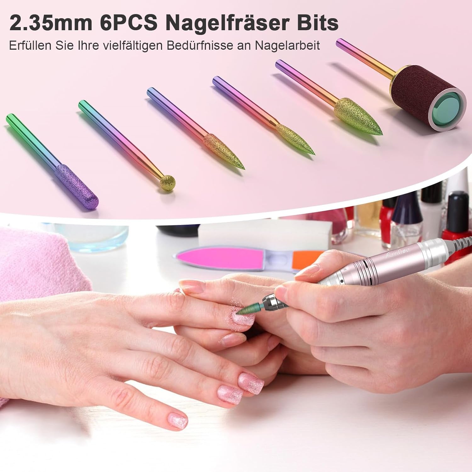 Electric Nail Drill for Gel Nails – 35,000 RPM Professional Manicure Machine | 6-in-1 Set with LED Display & Adjustable Speed, Safe for Cuticles, Shellac & Acrylic – Perfect for Beginners & Pros