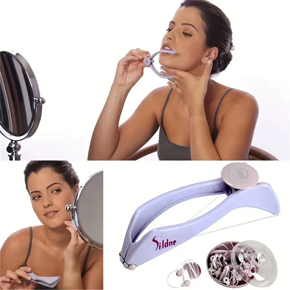 Portable Facial Hair Remover – Spring Threading Epilator for Face, Cheeks & Arms | Facial Massager & Beauty Tool for Women & Girls