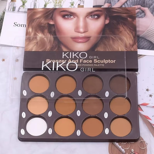 New 12-Color Matte Makeup Palette – Long-Lasting Waterproof Face & Foundation Shades | Natural White to Brown Cosmetics for Women