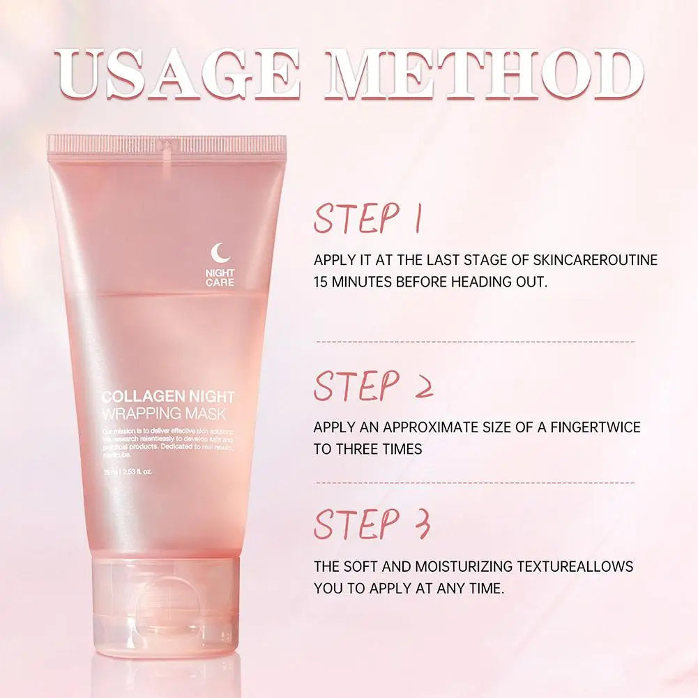75ml Collagen Peel-Off Mask – Moisturizing & Firming Night Gel for Deep Cleansing, Wrinkle Repair, and Skin Care