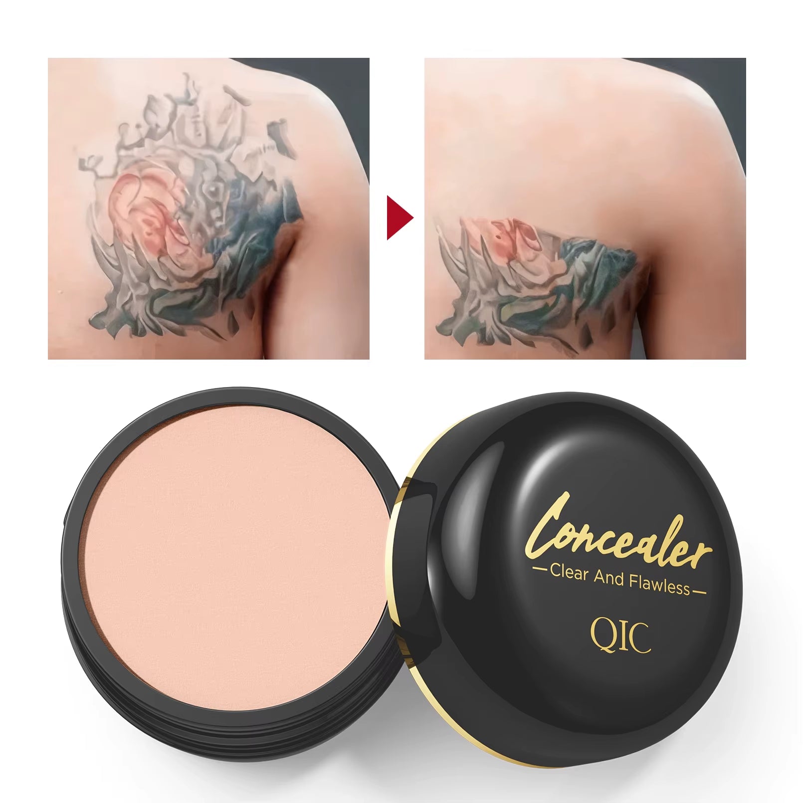 Waterproof Full-Coverage Concealer – Tattoo & Scar Camouflage | Natural-Finish Foundation for All Skin Tones
