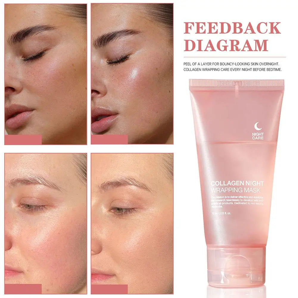 75ml Collagen Peel-Off Mask – Moisturizing & Firming Night Gel for Deep Cleansing, Wrinkle Repair, and Skin Care