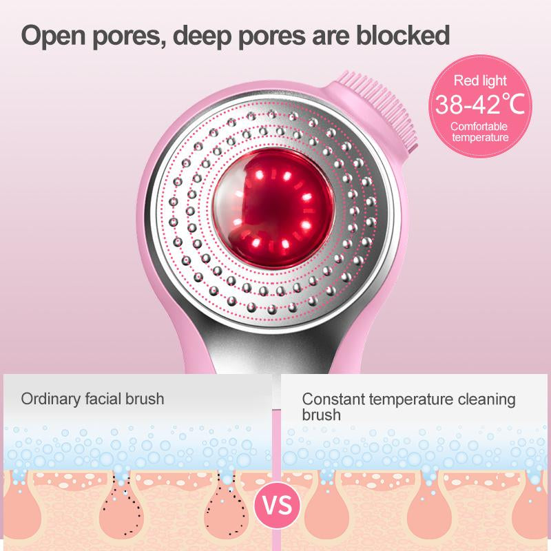 Electric Facial Cleansing Brush – Waterproof Silicone Face Massager with Sonic Vibration & USB Recharge