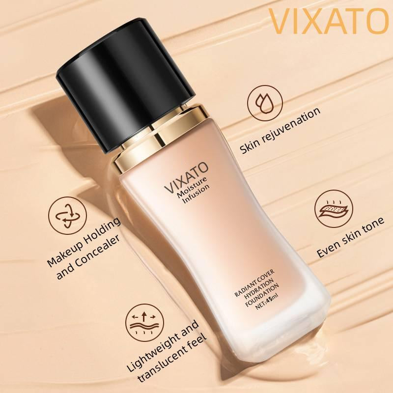 VIXATO 4-in-1 Liquid Foundation & Concealer – Full Coverage, Long-Lasting, Waterproof & Hydrating