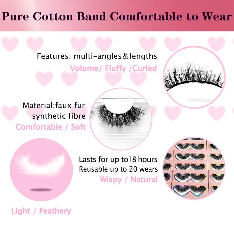 3D/5D Faux Mink Lashes – 3 Styles | 100% Handmade, Luxurious False Eyelashes
