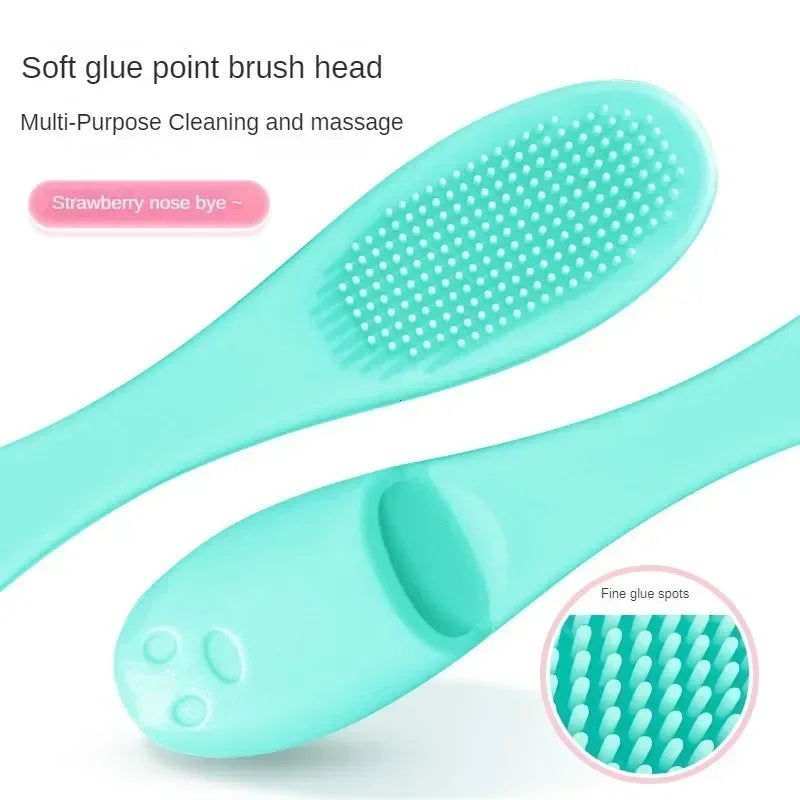 Silicone Nose Brush – Double-Sided Facial Pore Cleaner & Blackhead Remover, Portable Massage Scrub Tool