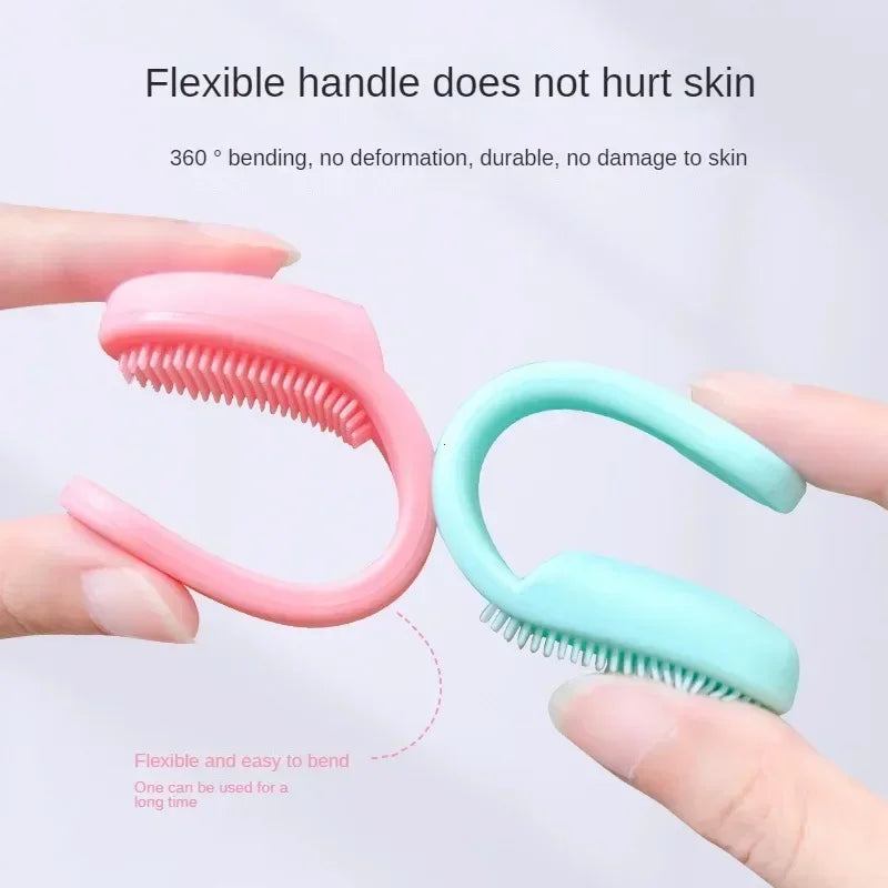 Silicone Nose Brush – Double-Sided Facial Pore Cleaner & Blackhead Remover, Portable Massage Scrub Tool