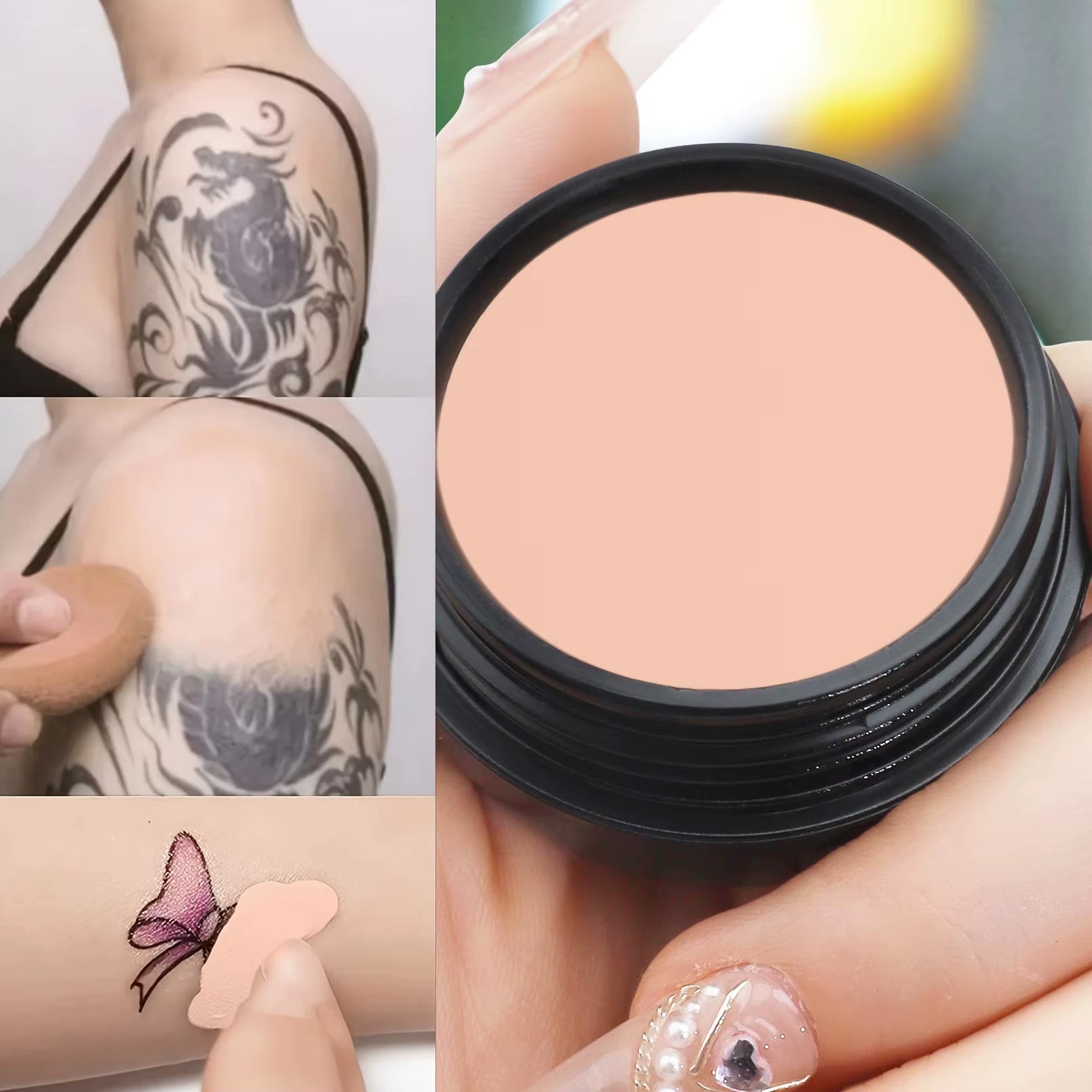 Waterproof Full-Coverage Concealer – Tattoo & Scar Camouflage | Natural-Finish Foundation for All Skin Tones