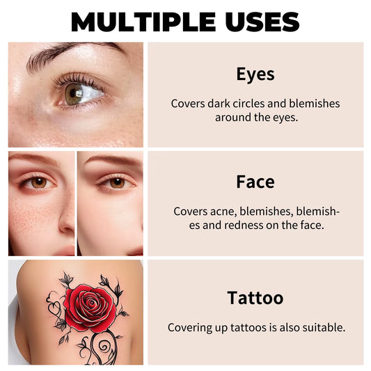 Waterproof Full-Coverage Concealer – Tattoo & Scar Camouflage | Natural-Finish Foundation for All Skin Tones