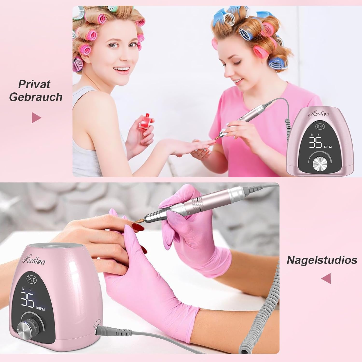 Electric Nail Drill for Gel Nails – 35,000 RPM Professional Manicure Machine | 6-in-1 Set with LED Display & Adjustable Speed, Safe for Cuticles, Shellac & Acrylic – Perfect for Beginners & Pros