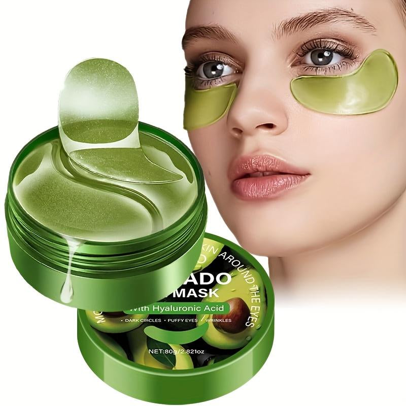 ROZINO Avocado Eye Mask – Hydrating Under-Eye Treatment with Hyaluronic Acid for Dark Circles, Puffiness, Wrinkles & Fine Lines