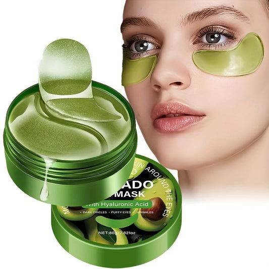 ROZINO Avocado Eye Mask – Hydrating Under-Eye Treatment with Hyaluronic Acid for Dark Circles, Puffiness, Wrinkles & Fine Lines