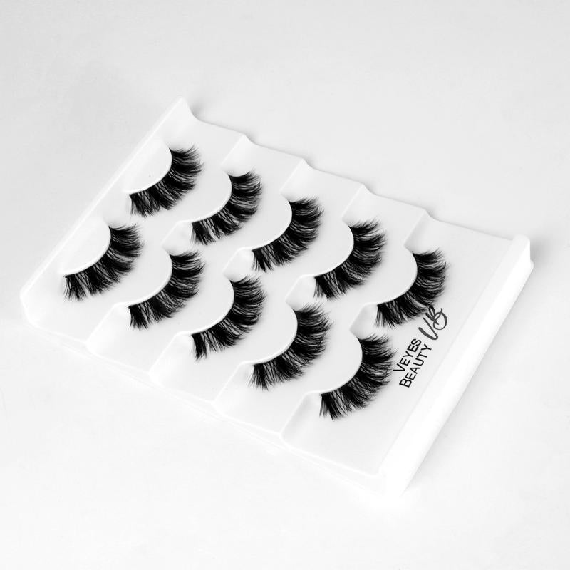 VEYESBEAUTY Boldbloom Strip Lashes Fluffy Voluminous and Natural 3D Layered Invisible Band Reusable Easy Application for Beginners & Experienced