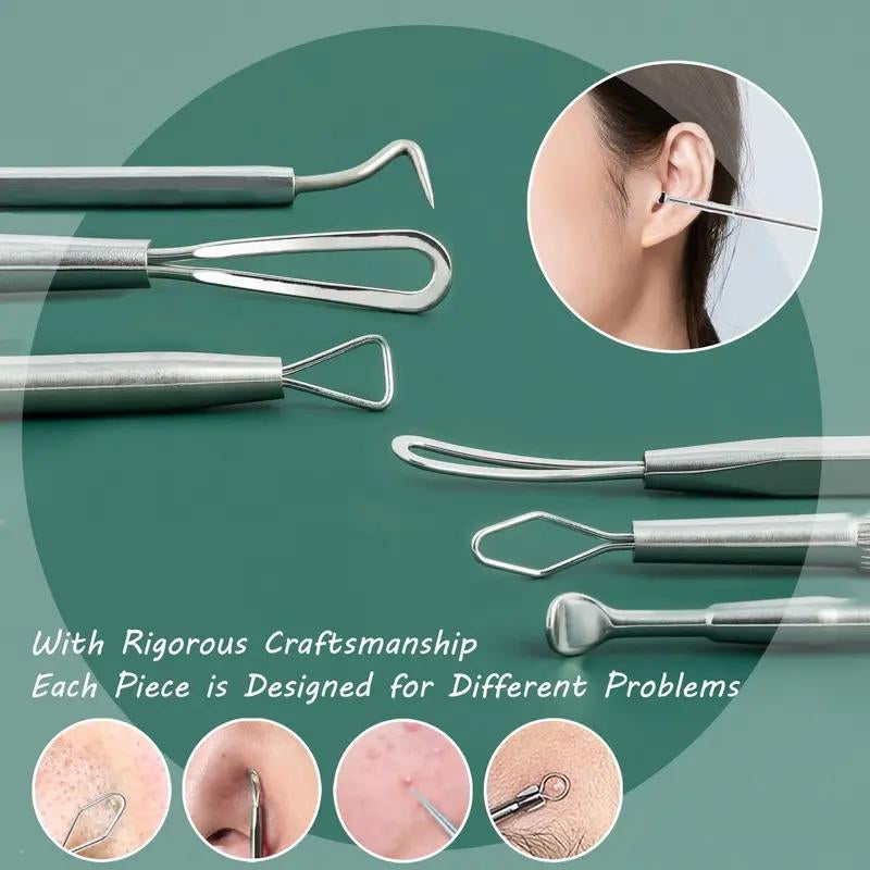 Blackhead Remover Tool Kit – 15 PCS Professional Pimple Popper & Acne Extractor Set, Premium Stainless Steel Blemish Removal Tools with Metal Storage Case