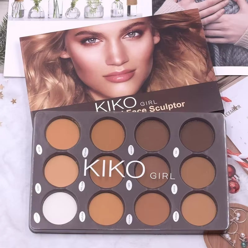 New 12-Color Matte Makeup Palette – Long-Lasting Waterproof Face & Foundation Shades | Natural White to Brown Cosmetics for Women