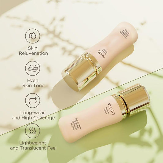VIXATO 4-in-1 Liquid Foundation & Concealer – Full Coverage, Long-Lasting, Waterproof & Hydrating