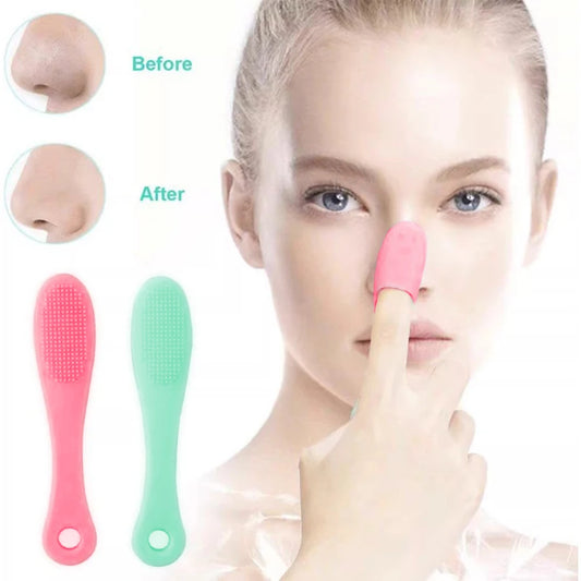 Silicone Nose Brush – Double-Sided Facial Pore Cleaner & Blackhead Remover, Portable Massage Scrub Tool