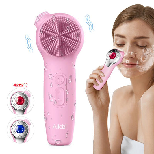 Electric Facial Cleansing Brush – Waterproof Silicone Face Massager with Sonic Vibration & USB Recharge