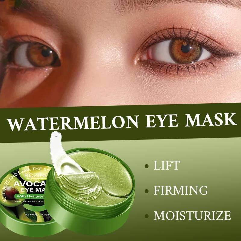 ROZINO Avocado Eye Mask – Hydrating Under-Eye Treatment with Hyaluronic Acid for Dark Circles, Puffiness, Wrinkles & Fine Lines