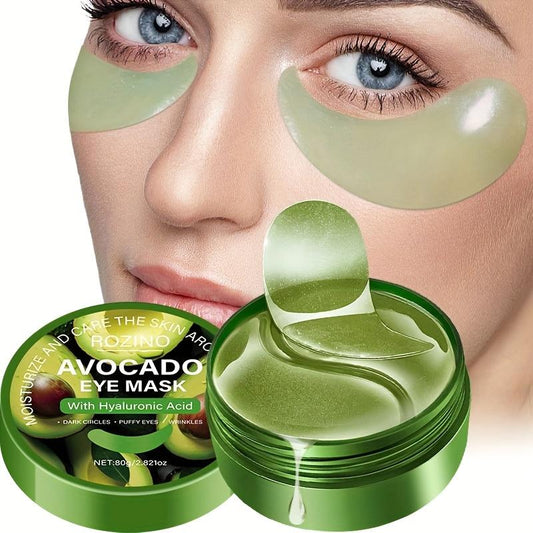 ROZINO Avocado Eye Mask – Hydrating Under-Eye Treatment with Hyaluronic Acid for Dark Circles, Puffiness, Wrinkles & Fine Lines