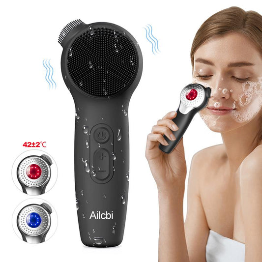 Electric Facial Cleansing Brush – Waterproof Silicone Face Massager with Sonic Vibration & USB Recharge