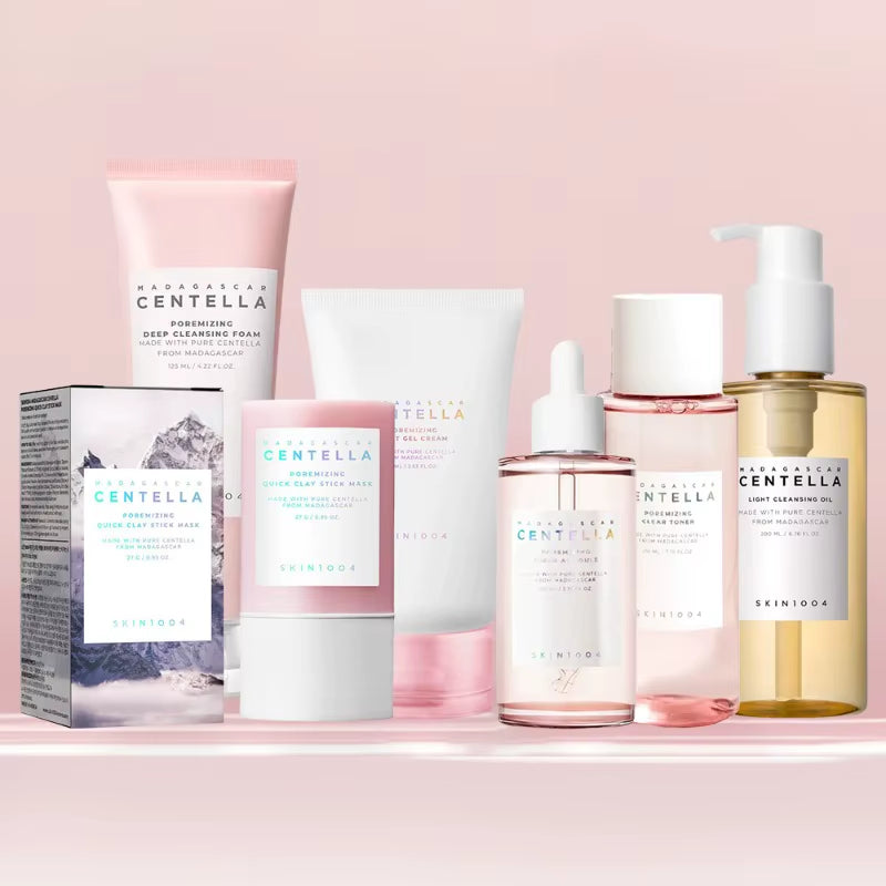 Skin1004 Centella Pink Salt Skincare Set – Toner, Serum, Pore Cleanser & Light Gel Cream | Original Korean Facial Care